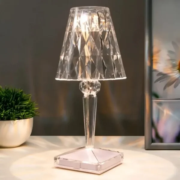 ⁦Diamond Table Lamp LED Touch Control Crystal Charging Acrylic⁩ - الصورة ⁦7⁩